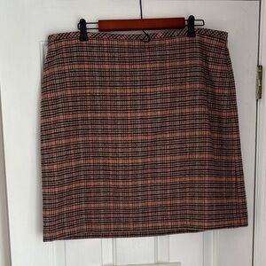 Talbots Pink and Black Plaid A-Line Skirt